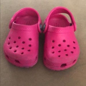Pink Infant Crocs Littles size 4